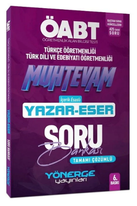 2024 ÖABT Türk Dili Edebiyatı-Türkçe Muhtevam Yazar Eser Soru Bankası Çözümlü Yönerge Yayınları