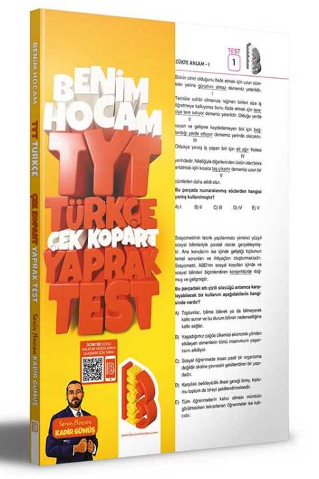 2023 TYT Türkçe Çek Kopar Yaprak Test Benim Hocam Yayınları