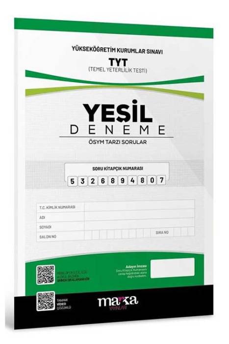 2024 TYT Yeni Nesil Tamamı Video Çözümlü Yeşil Deneme Marka Yayınları