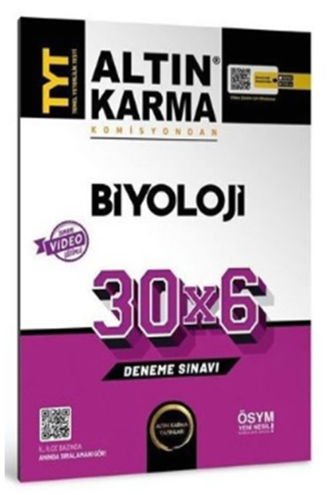 2023 YKS TYT Biyoloji 30x6 Deneme Video Çözümlü Altın Karma Yayınları