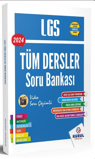 2024 8. Sınıf LGS Tüm Dersler Soru Bankası Video Çözümlü Kurul Yayıncılık