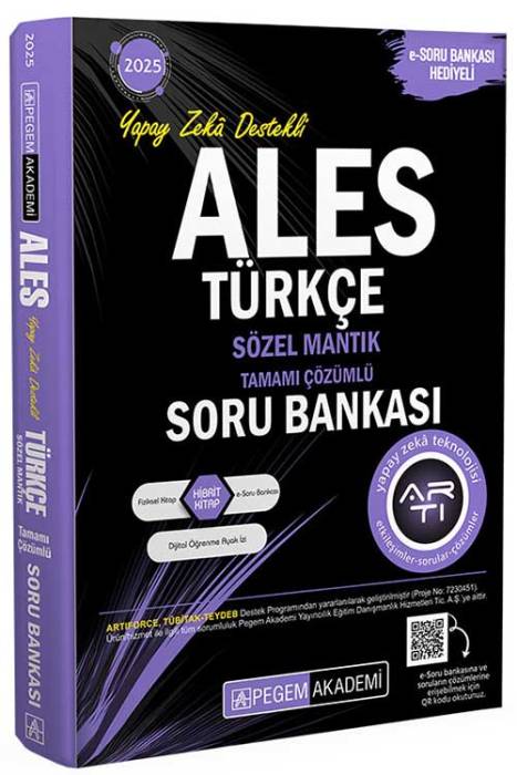 2025 ALES Türkçe Sözel Mantık Tamamı Çözümlü Soru Bankası Pegem Akademi Yayınları