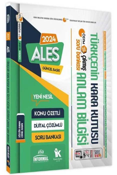 2024 ALES Türkçenin Kara Kutusu Anlam Bilgisi Çıkmış Sorular Soru Bankası İnformal Yayınları