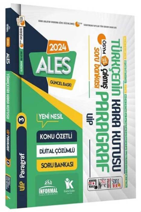 2024 ALES Türkçenin Kara Kutusu Paragraf Konu Konu Çıkmış Sorular Soru Bankası-3 İnformal Yayınları