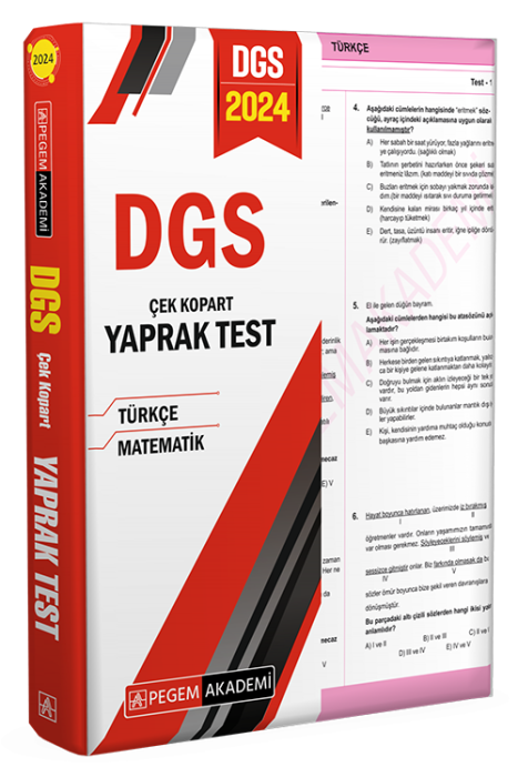 2024 DGS Çek Kopart Yaprak Test Pegem Akademi Yayınları