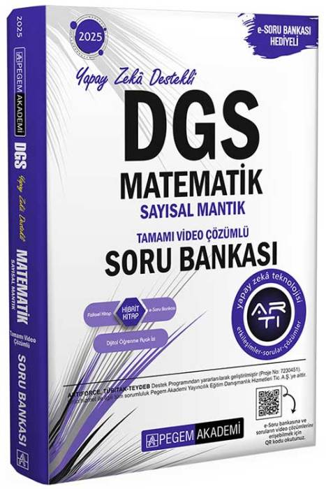 2025 DGS Matematik Sayısal Mantık Tamamı Video Çözümlü Soru Bankası Pegem Akademi Yayınları