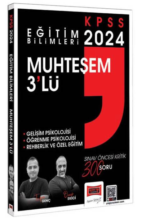 2024 Eğitim Bilimleri Muhteşem 3lü Gelişim Psikolojisi - Öğrenme Psikolojisi - Rehberlik ve Özel Eğitim Çözümlü Soru Bankası Yargı Yayınları