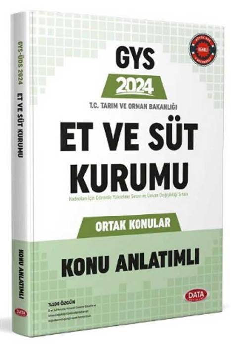 2024 GYS Tarım ve Orman Bakanlığı Et ve Süt Kurumu Konu Anlatımlı Görevde Yükselme Data Yayınları