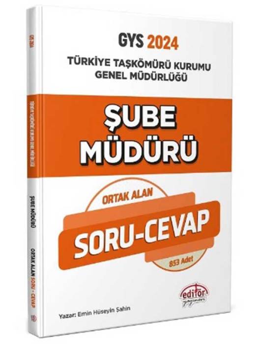 2024 GYS Taşkömürü Genel Müdürlüğü Şube Müdürü Ortak Alan Soru Cevap Görevde Yükselme Editör Yayınları