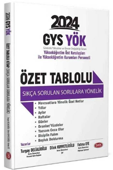 2024 GYS YÖK Yükseköğretim Sıkça Sorulan Sorulara Yönelik Özet Tablolu Görevde Yükselme Data Yayınları