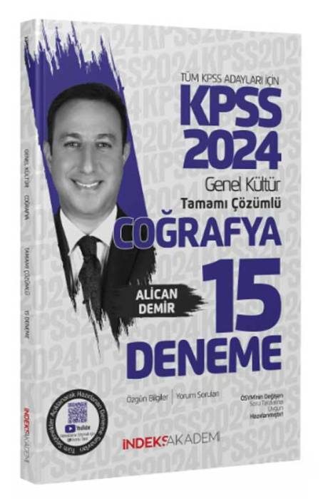 2024 KPSS Coğrafya 15 Deneme Çözümlü İndeks Akademi Yayıncılık