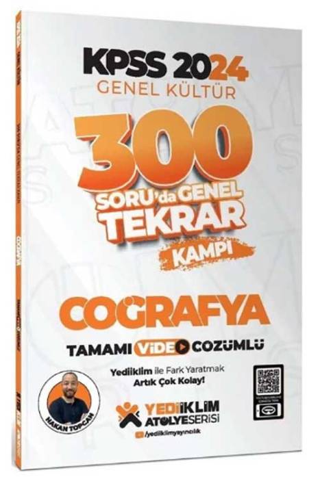 2024 KPSS Coğrafya 300 Soruda Genel Tekrar Kampı Video Çözümlü Yediiklim Yayınları