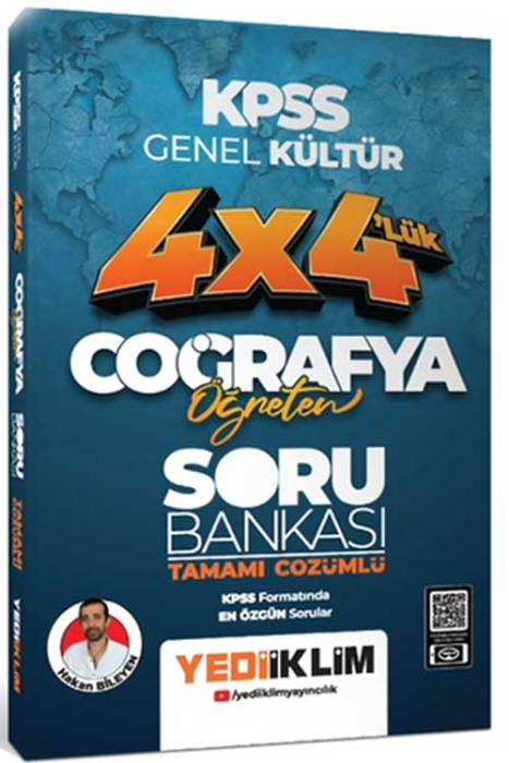 2025 KPSS Coğrafya Öğreten 4x4 Tamamı Çözümlü Soru Bankası Yediiklim Yayınları