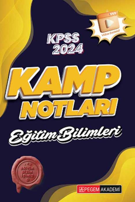 2024 KPSS Eğitim Bilimleri Kamp Notları Pegem Akademi Yayınları