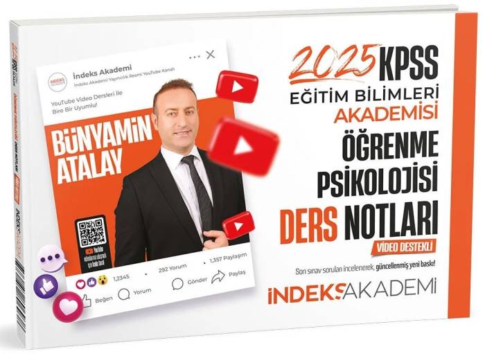 2025 KPSS Eğitim Bilimleri Öğrenme Psikolojisi Video Ders Notları İndeks Akademi Yayınları