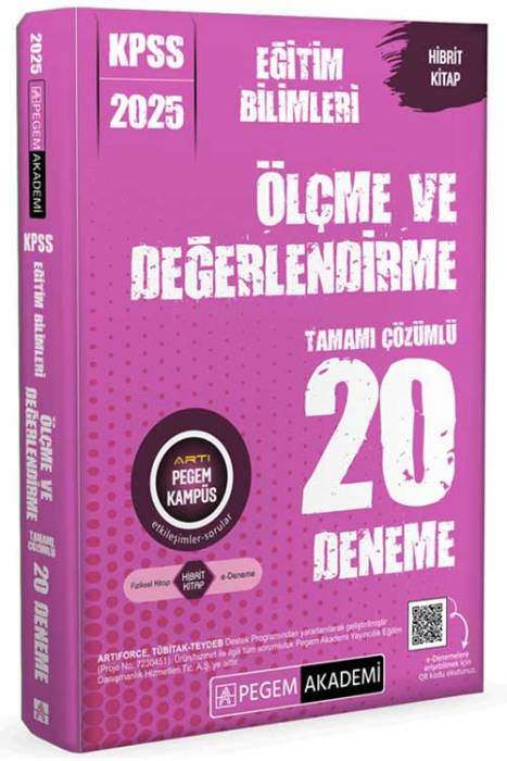 2025 KPSS Eğitim Bilimleri Ölçme ve Değerlendirme Tamamı Çözümlü 20 Deneme Pegem Akademi Yayınları