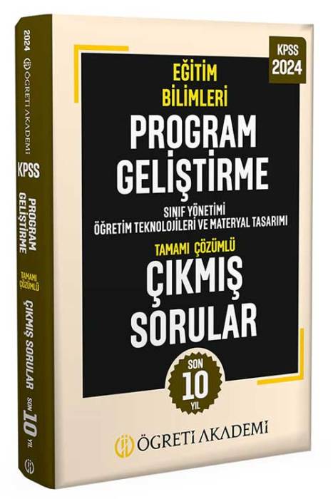 2024 KPSS Eğitim Bilimleri Program Geliştirme Tamamı Çözümlü Çıkmış Sorular (Roman Boy) Öğreti Akademi Yayınları