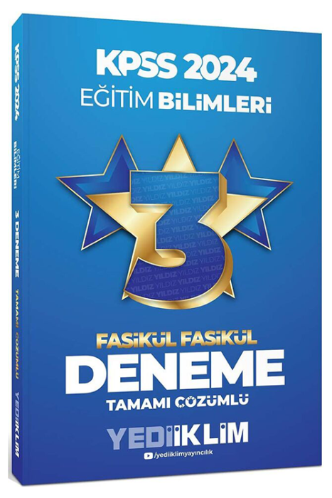 2024 KPSS Eğitim Bilimleri Tamamı Çözümlü 3 Yıldız Fasikül Deneme Yediiklim Yayınları