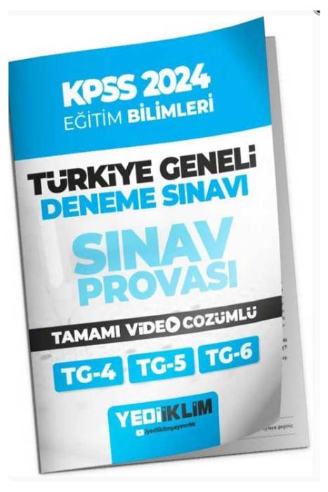 2024 KPSS Eğitim Bilimleri Türkiye Geneli Tamamı Video Çözümlü Sınav Provası 3 Deneme( 4-5-6 ) Yediiklim Yayınları