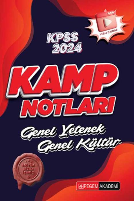 2024 KPSS Genel Yetenek Genel Kültür Kamp Notları Pegem Akademi Yayınları