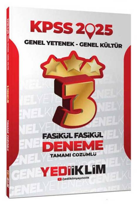 2025 KPSS Genel Yetenek Genel Kültür Tamamı Çözümlü Fasikül Fasikül 3 Yıldız Deneme Yediiklim Yayınları