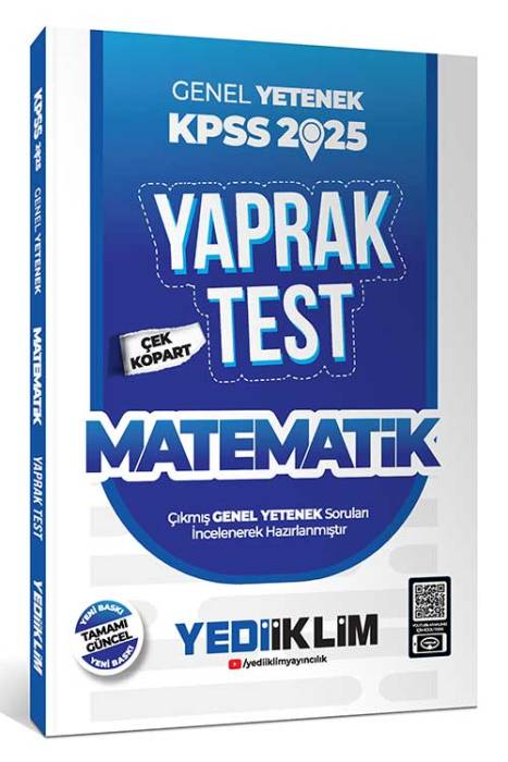 2025 KPSS Genel Yetenek Matematik Çek Kopart Yaprak Test Yediiklim Yayınları