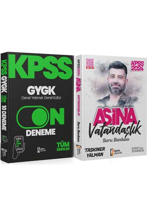 2024 KPSS GYGK ON Deneme ve Aşina Vatandaşlık Soru Bankası Seti İsem Yayıncılık