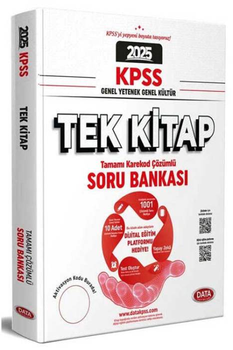 2025 KPSS GK-GY Tek Kitap Soru Bankası Karekod Çözümlü Data Yayınları