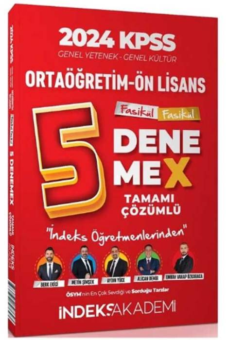 2024 KPSS Lise Ortaöğretim Ön Lisans 5 DenemeX Fasikül Çözümlü İndeks Akademi Yayıncılık