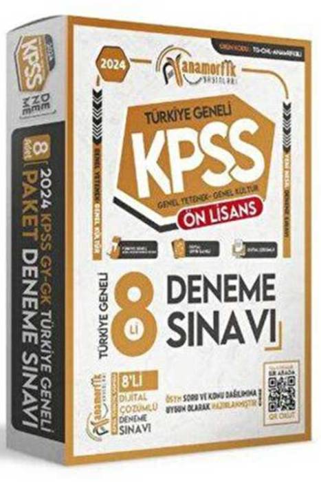 2024 KPSS Ön Lisans GY-GK TG Kurumsal 8Li Dijital Çözümlü Paket Deneme Sınavı Anamorfik Yayınları