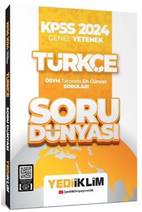 2024 KPSS Türkçe Soru Dünyası Soru Bankası Çözümlü Yediiklim Yayınları