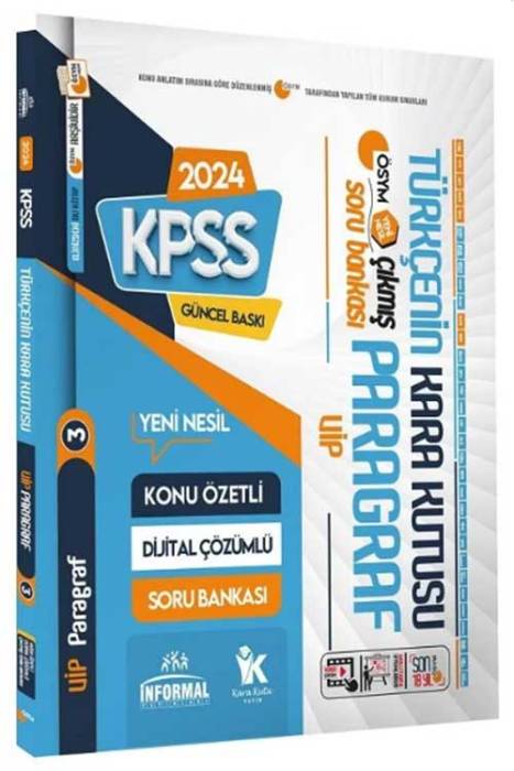 2024 KPSS Türkçenin Kara Kutusu Paragraf Çıkmış Sorular Soru Bankası Cilt-3 İnformal Yayınları