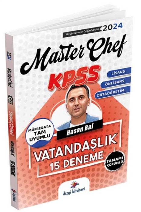 2024 KPSS Vatandaşlık Master Chef 15 Deneme Çözümlü Dizgi Kitap Yayınları