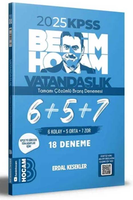 2025 KPSS Vatandaşlık Tamamı Çözümlü 6+5+7 Deneme Benim Hocam Yayınları