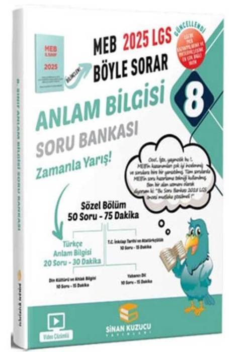 2025 LGS 8. Sınıf Anlam Bilgisi Soru Bankası Sinan Kuzucu Yayınları