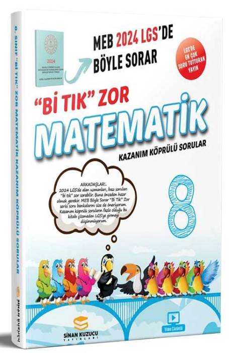 2024 LGS 8. Sınıf Matematik Bir Tık Zor Soru Bankası Video Çözümlü Sinan Kuzucu Yayınları