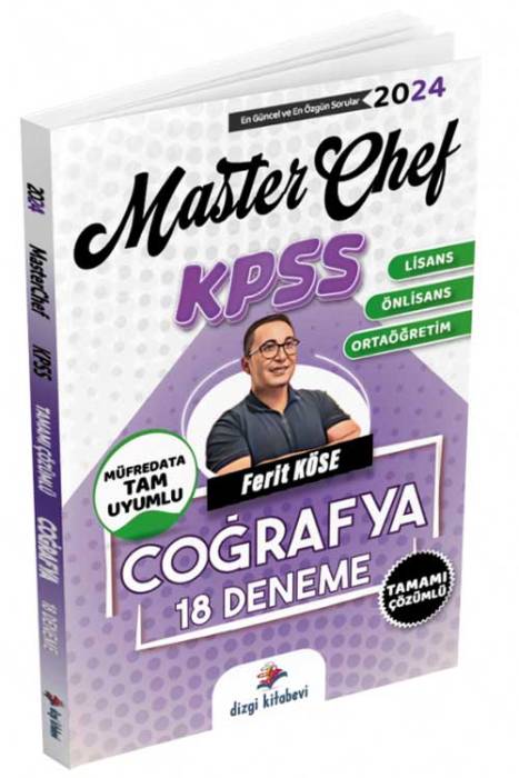 2024 MasterChef Kpss Genel Kültür Coğrafya 18 Deneme Dizgi Kitap Yayınları