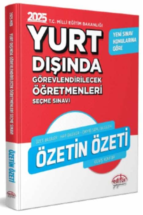 2025 MEB Yurt Dışında Görevlendirilecek Öğretmenleri Seçme Sınavı Özetin Özeti Editör Yayınevi