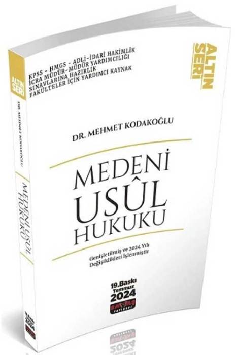 2024 Medeni Usul Hukuku Altın Seri 19. Baskı Savaş Yayınları