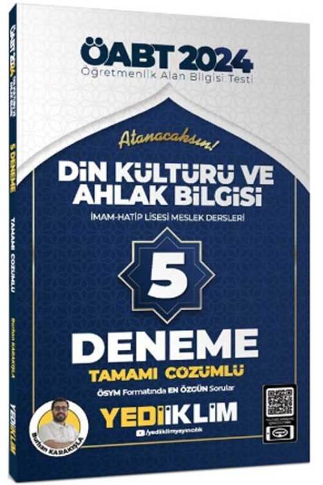 2024 ÖABT Din Kültürü ve Ahlah Bilgisi İmam Hatip Lisesi Meslek Dersleri Tamamı Çözümlü 5 Deneme Yediiklim Yayınları