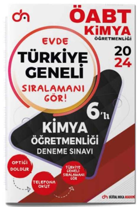 2024 ÖABT Kimya Öğretmenliği Türkiye Geneli Kurumsal 6 Deneme PDF Çözümlü Dijital Hoca Akademi