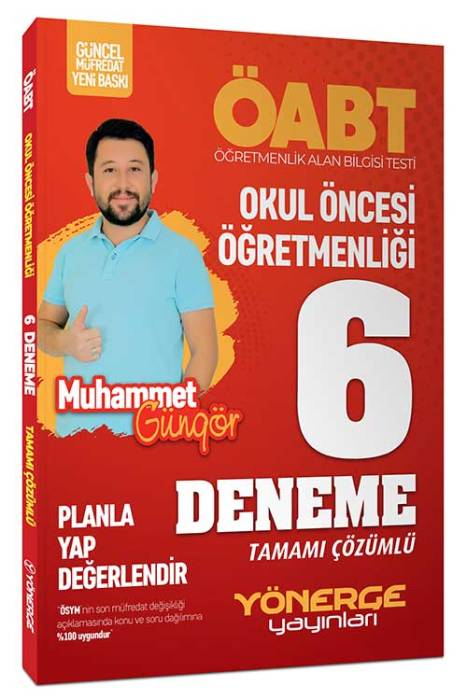 2024 OABT Okul Öncesi Öğretmenliği Çözümlü 6 Deneme (Planla Yap Değerlendir) Yönerge Yayınları