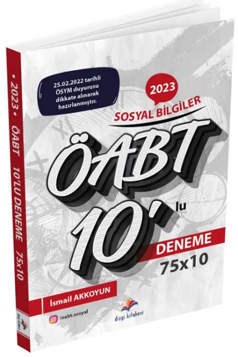 2023 ÖABT Sosyal Bilgiler 10'Lu Deneme Dizgi Kitap Yayınları