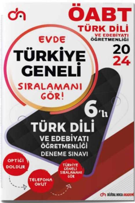 2024 ÖABT Türk Dili ve Edebiyatı Öğretmenliği Türkiye Geneli Kurumsal 6 Deneme PDF Çözümlü Dijital Hoca Akademi