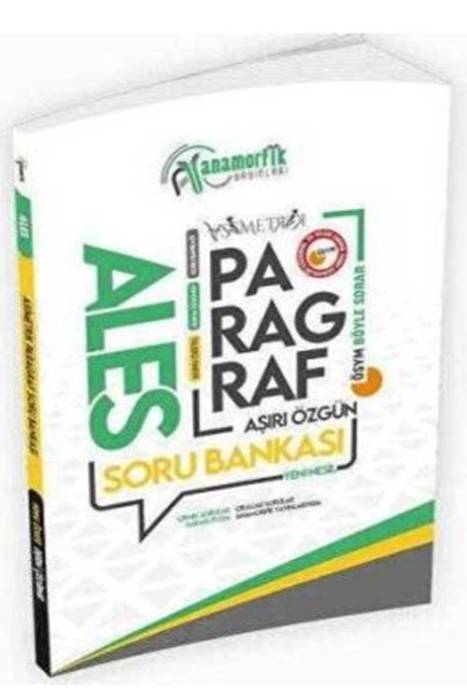 2024 Yeni Sistem ALES Türkçe Asimetrik Paragraf Konu Özetli Dijital Çözümlü Soru Bankası Anamorfik Yayınları