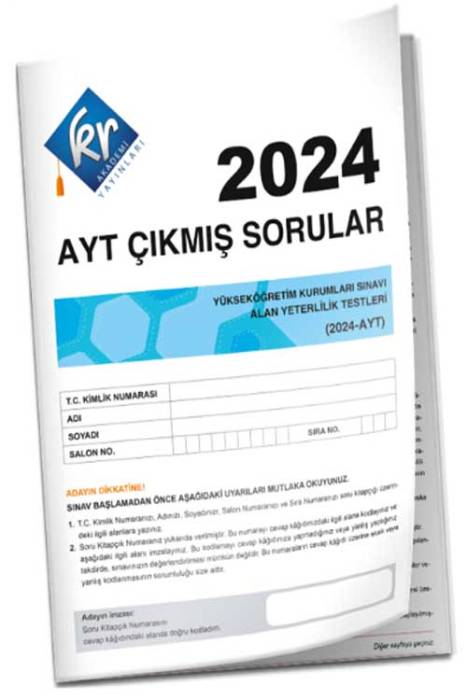 2024 YKS AYT Tıpkı Basım Çıkmış Sorular KR Akademi Yayınları