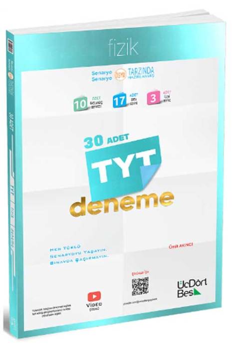 2025 YKS TYT Fizik 30 Deneme - Ümit Akıncı Üç Dört Beş Yayınları