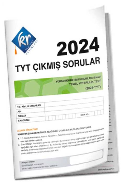 2024 YKS TYT Tıpkı Basım Çıkmış Sorular KR Akademi Yayınları