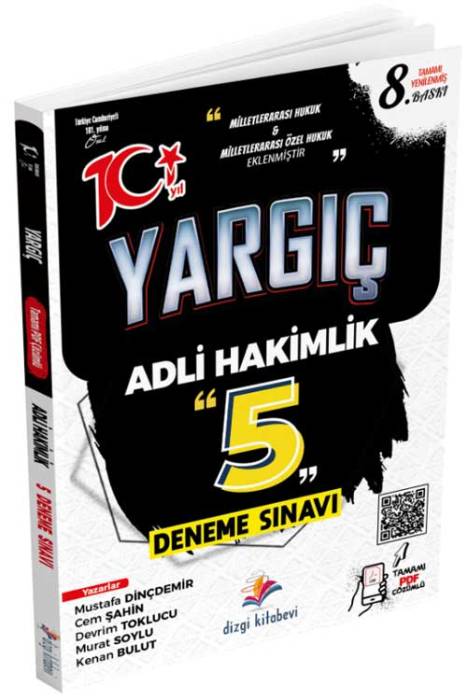 2025 Adli Hakimlik Yargıç 5 Deneme Çözümlü 8. Baskı Dizgi Kitap