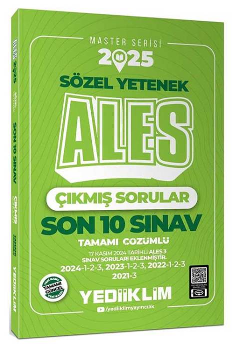 2025 ALES Master Serisi Sözel Yetenek Tamamı Çözümlü Son 10 Sınav Çıkmış Sorular Yargı Yayınları